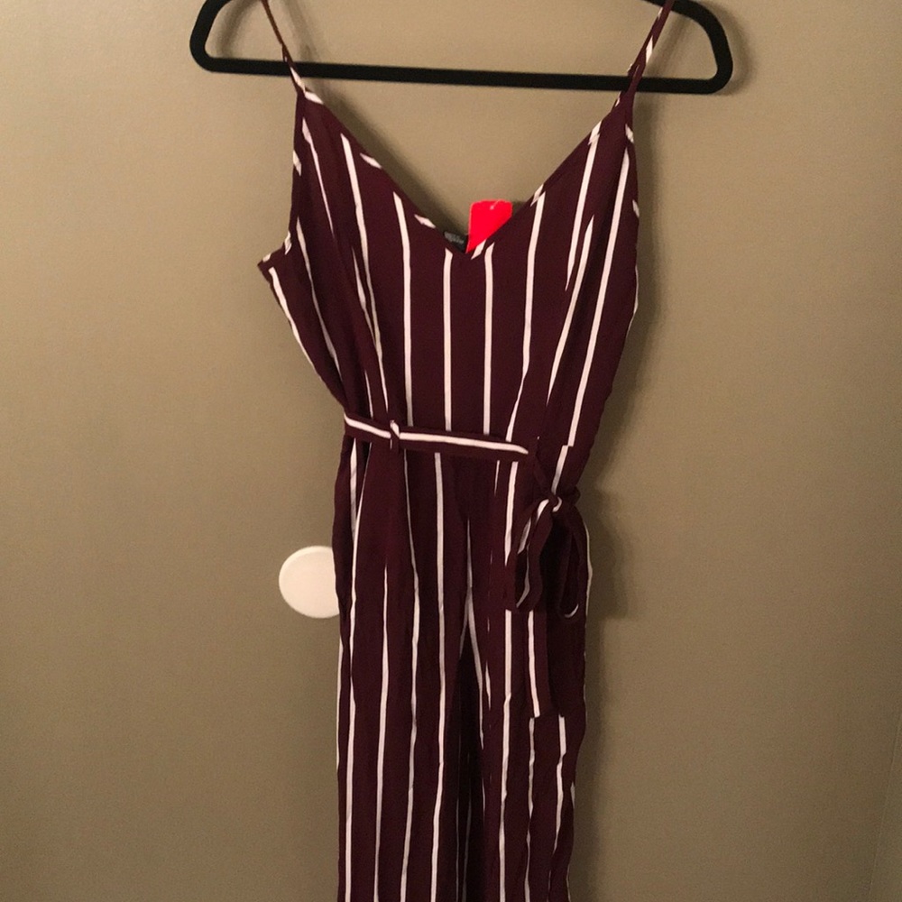 Forever 21 Maroon Striped Romper New